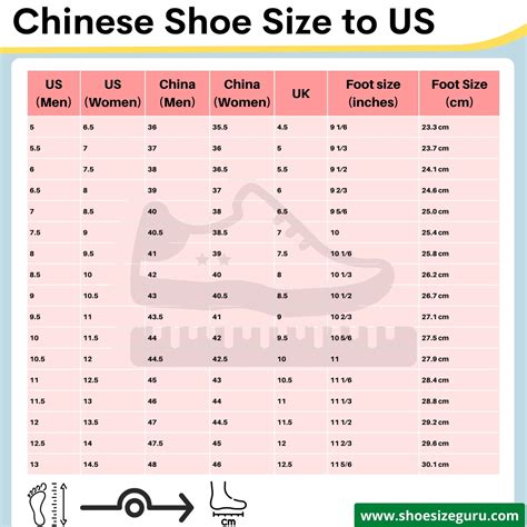 china shoe sizes to us